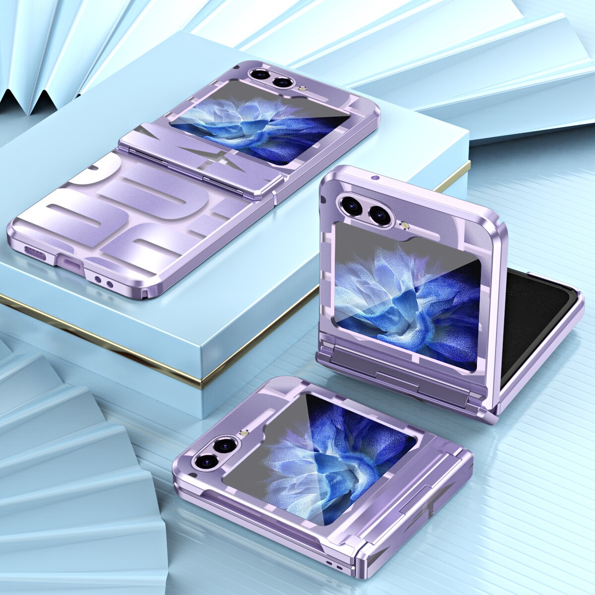 Plating Pattern Clear Cover For Samsung Galaxy Z Flip