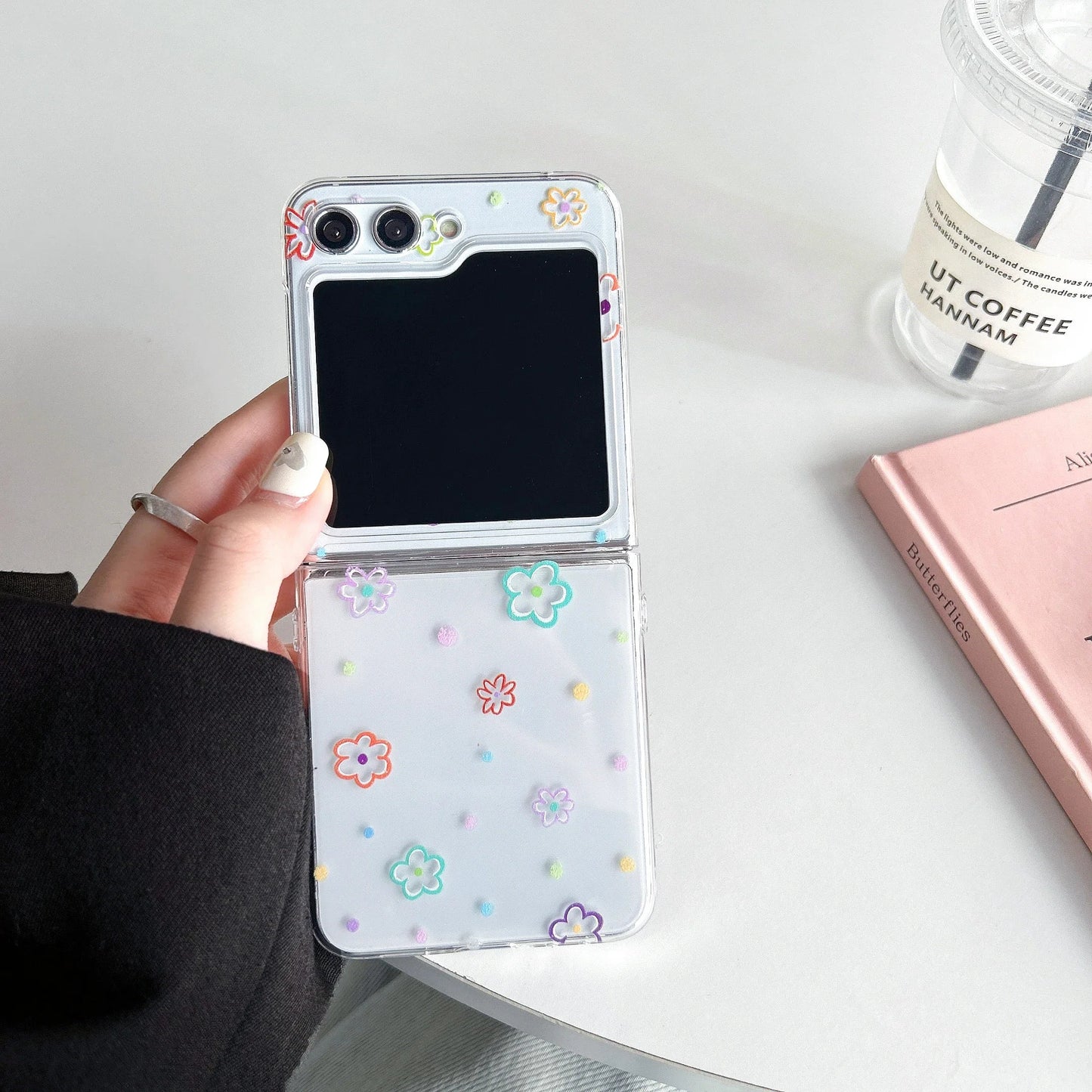 Cartoon Floral Moon Star Case for Samsung Galaxy Z Flip 4/5/6/7