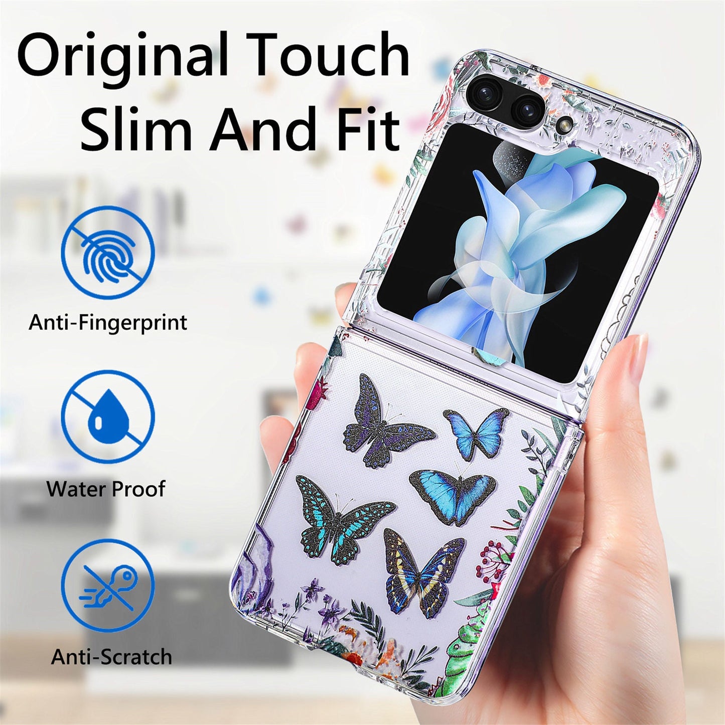 Anti-drop Painted Butterfly Cover for Samsung Galaxy Z Flip Series