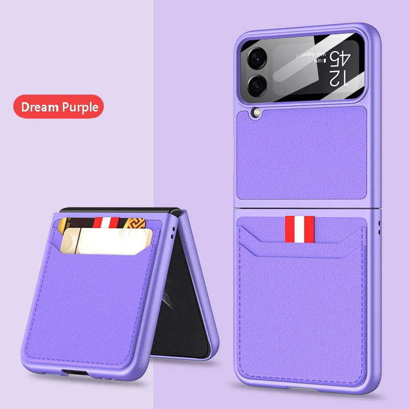 Leather Case with Card Holder For Samsung Galaxy Z Flip Series