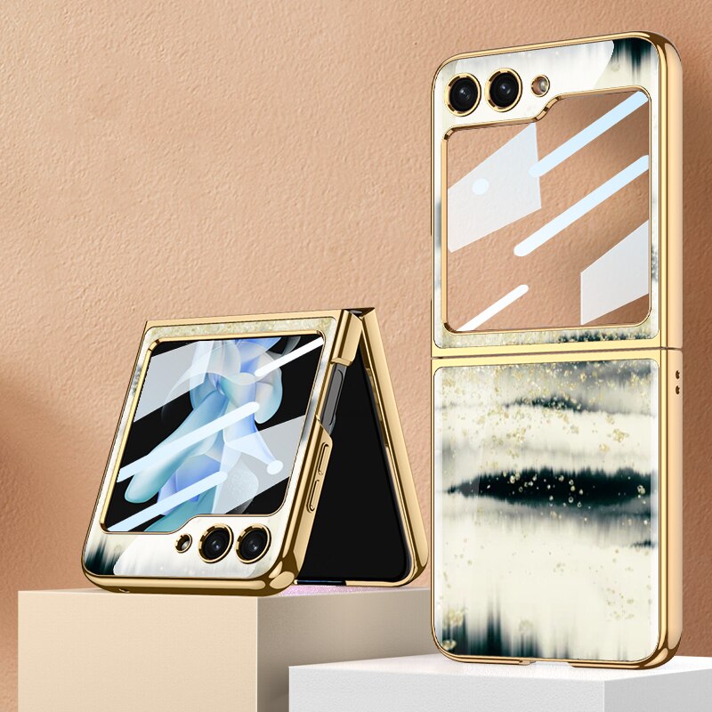 Shockproof Plating marble Cover For Samsung Galaxy Z Flip