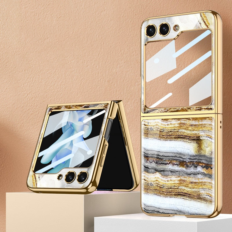 Shockproof Plating marble Cover For Samsung Galaxy Z Flip
