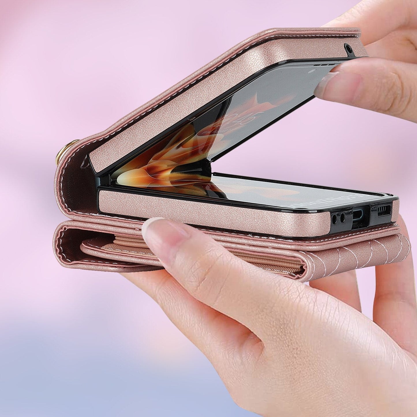Luxury Wallet Leather Phone Case For Galaxy Z Flip Series