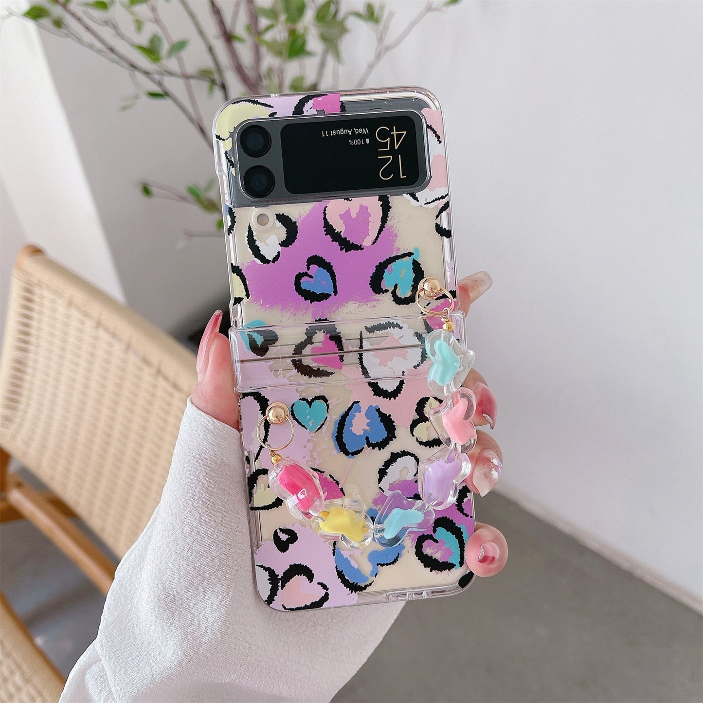 Cute Flower Bracelet Chain Heart Case for Samsung Galaxy Z Flip Series