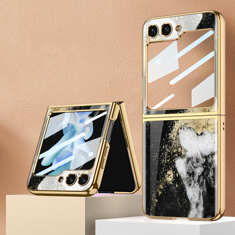 Shockproof Plating marble Cover For Samsung Galaxy Z Flip