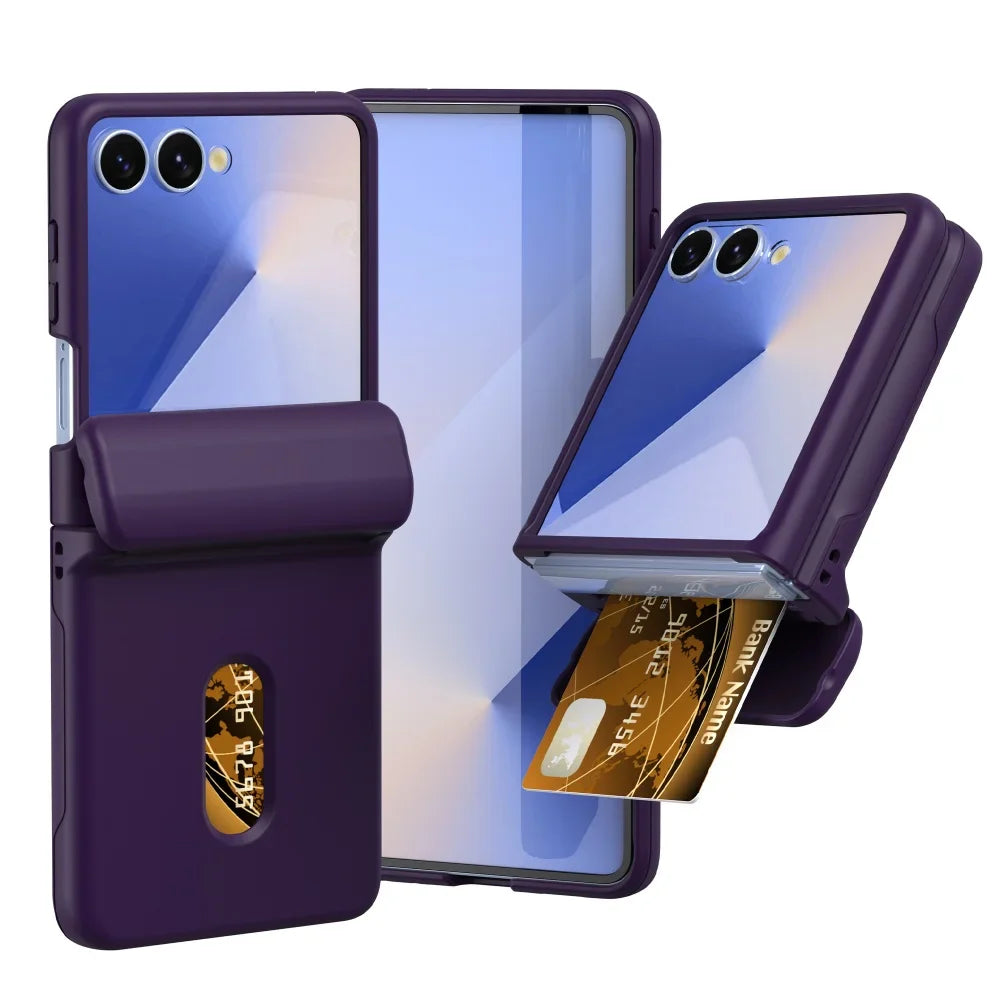 Card Slot Wallet Case with Hinge Shield