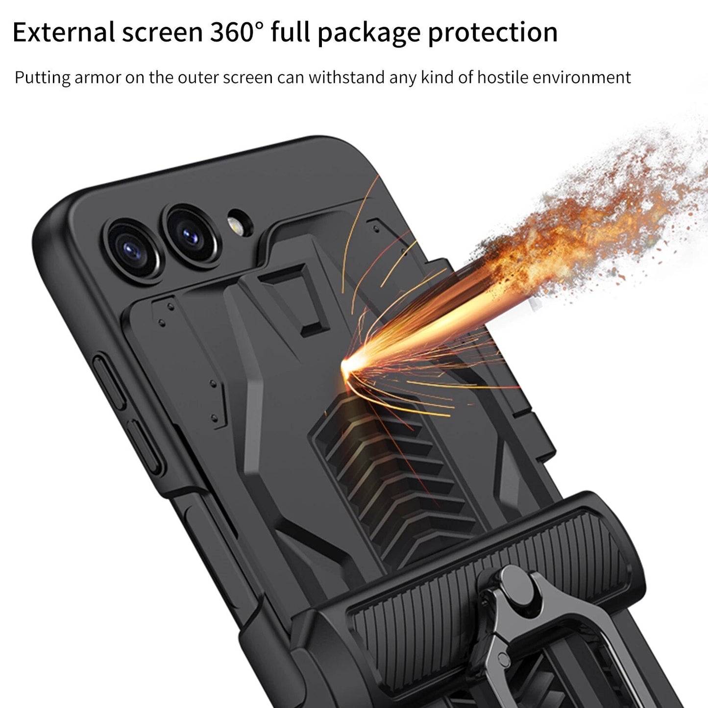 Shockproof Magnetic Case with Ring Bracket For Galaxy Z Flip Series