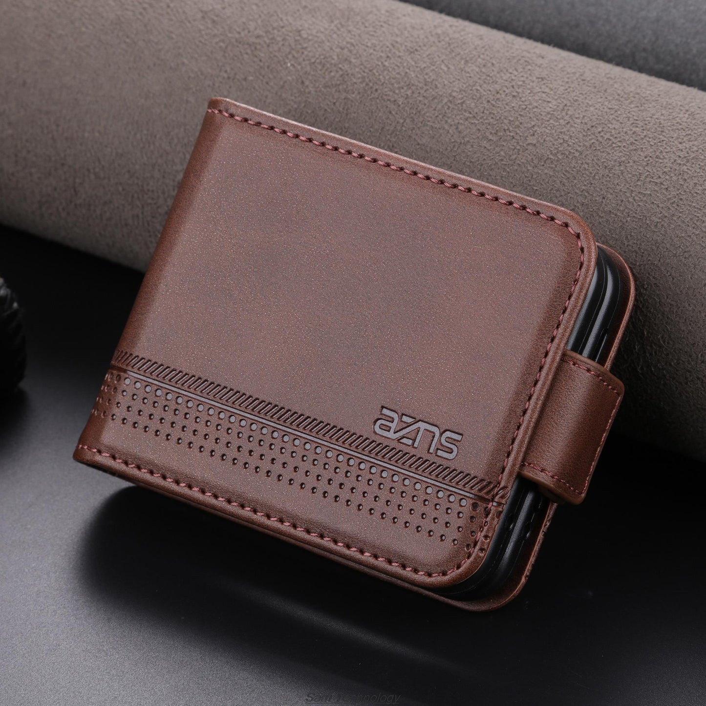Deluxe Magnetic Adsorption Leather Case for Samsung Galaxy Z Flip