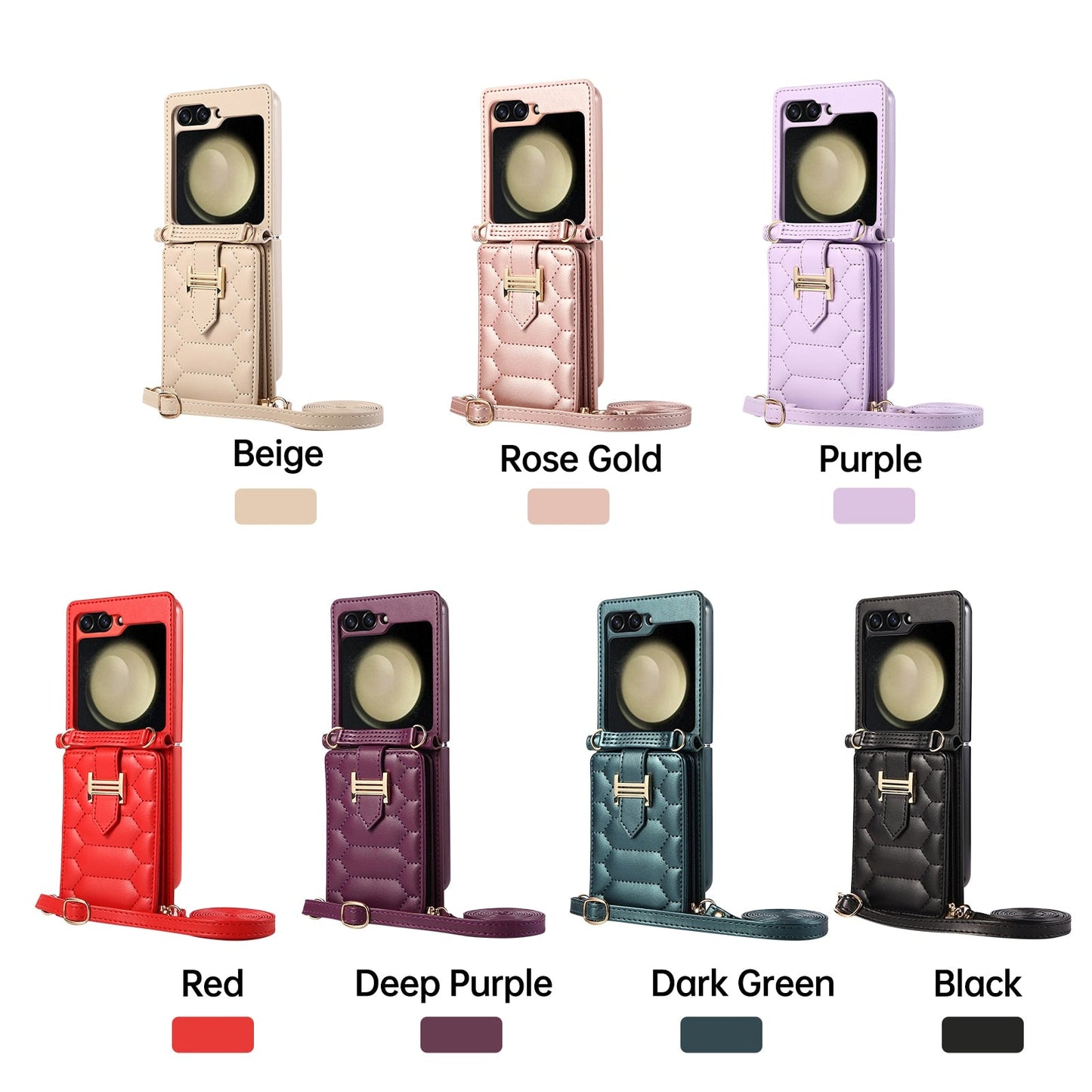 Luxury Crossbody Leather Case For Samsung Galaxy Z Flip