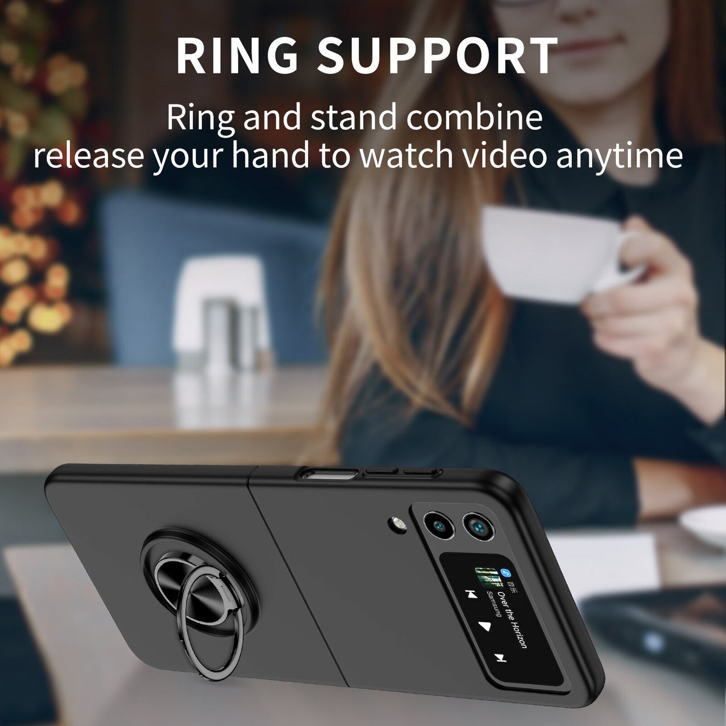 Ultra Thin Case with Magnetic Ring Bracket for Samsung Galaxy Z Flip