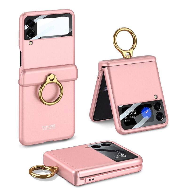 Armor Case with Ring Bracket Stand for Samsung Galaxy Z Flip Series (Magnetic Hinge Cover)