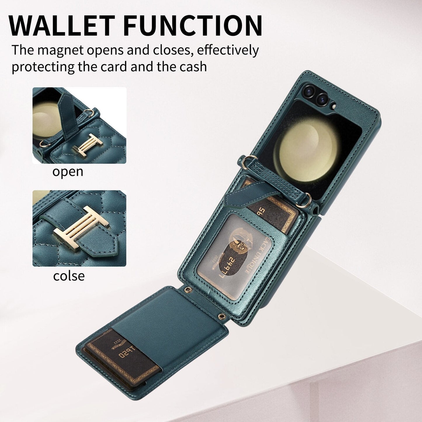 Luxury Crossbody Leather Case For Samsung Galaxy Z Flip