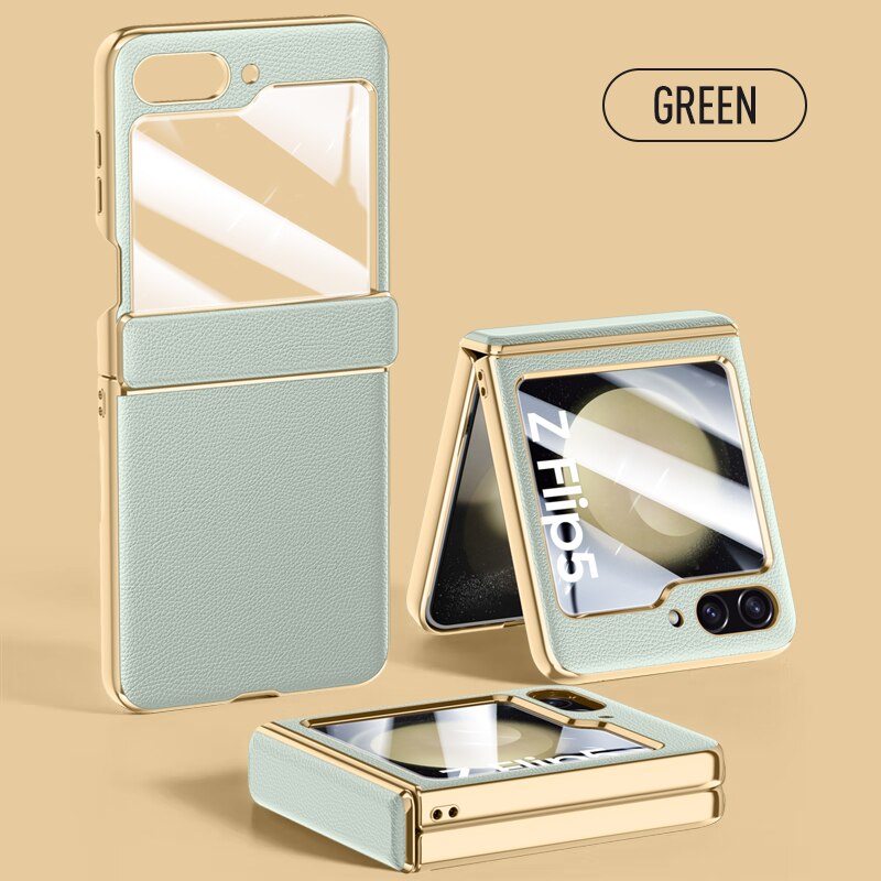 Leather Case with Hinge Protection for Samsung Galaxy Z Flip