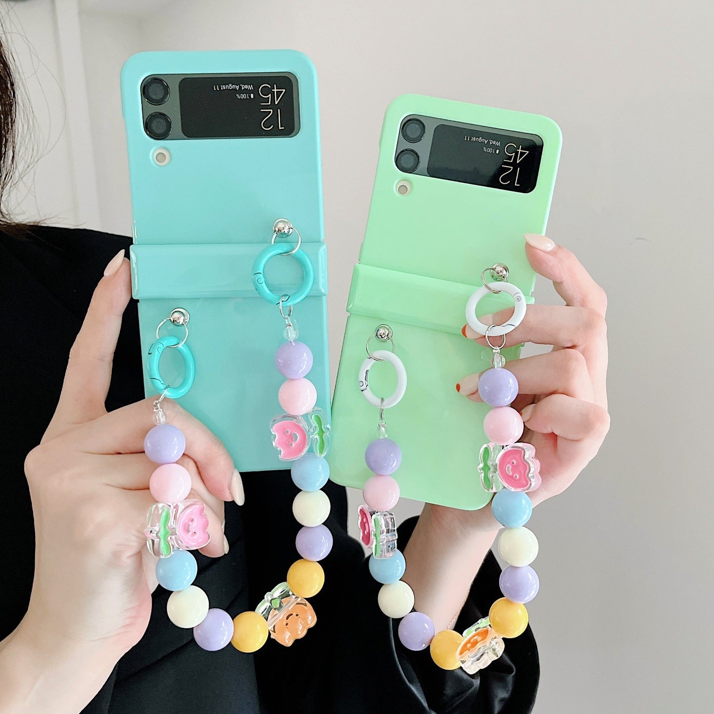 Cute Colorful Flowers Bracelet Phone Case For Samsung Galaxy Z Flip Series