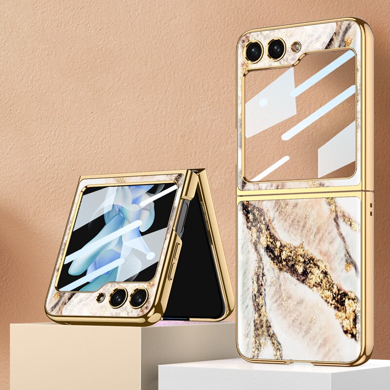 Shockproof Plating marble Cover For Samsung Galaxy Z Flip