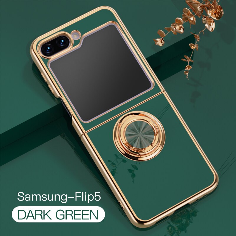 Luxury Electroplating Ring Holder Case For Samsung Galaxy Z Flip Series