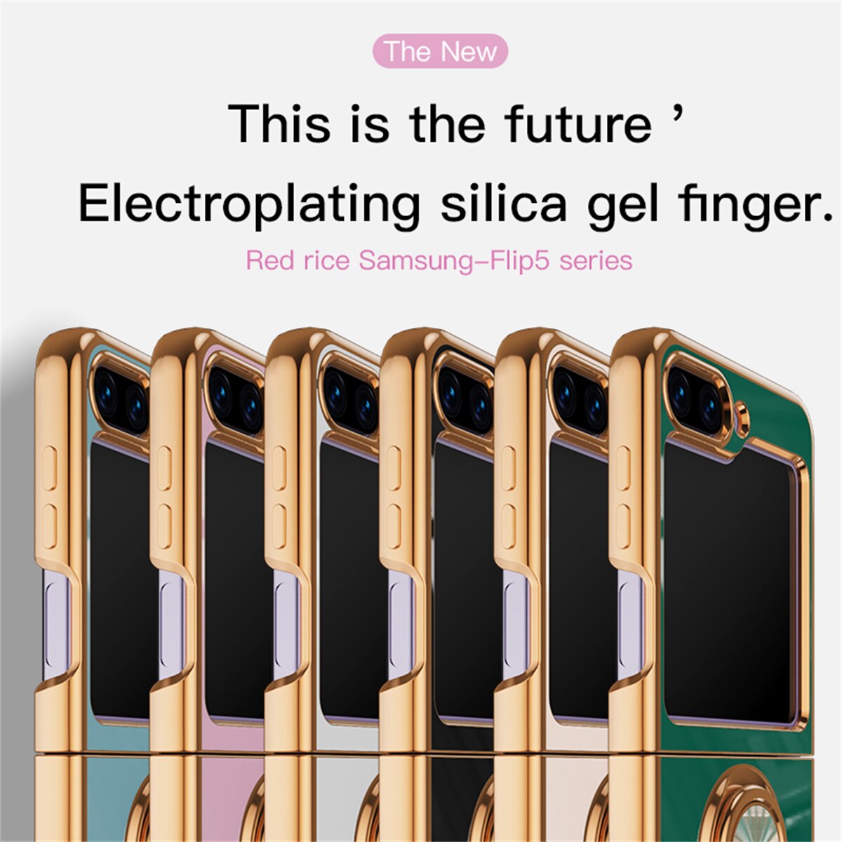 Luxury Electroplating Ring Holder Case For Samsung Galaxy Z Flip Series