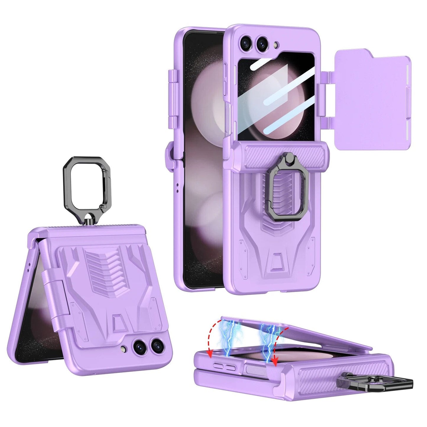 Shockproof Magnetic Case with Ring Bracket For Galaxy Z Flip Series
