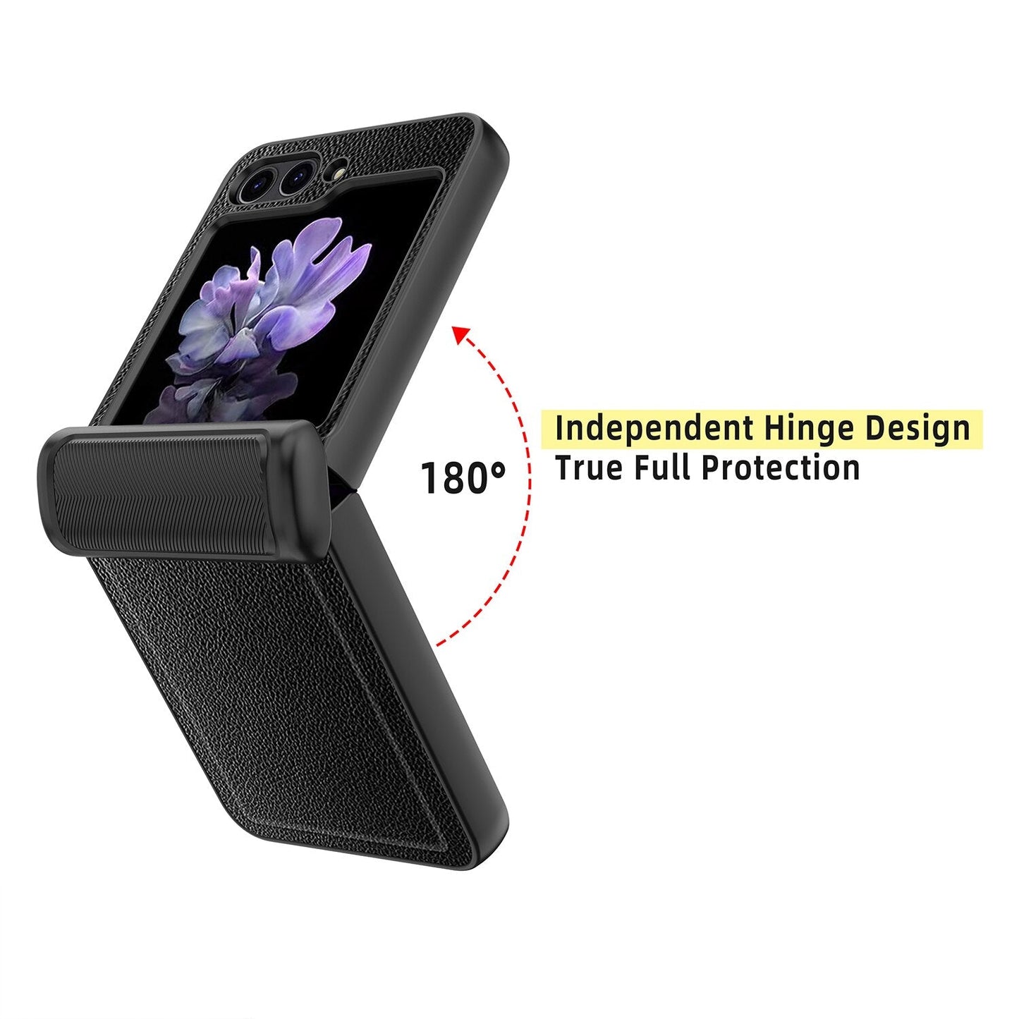 Leather Shockproof Cover with Front Screen Glass For Samsung Galaxy Z Flip