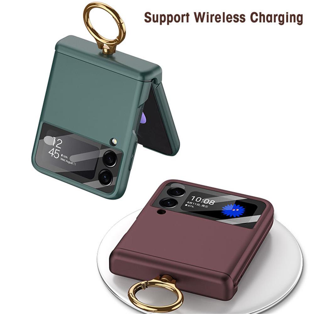 Armor Case with Ring Bracket Stand for Samsung Galaxy Z Flip Series (Magnetic Hinge Cover)