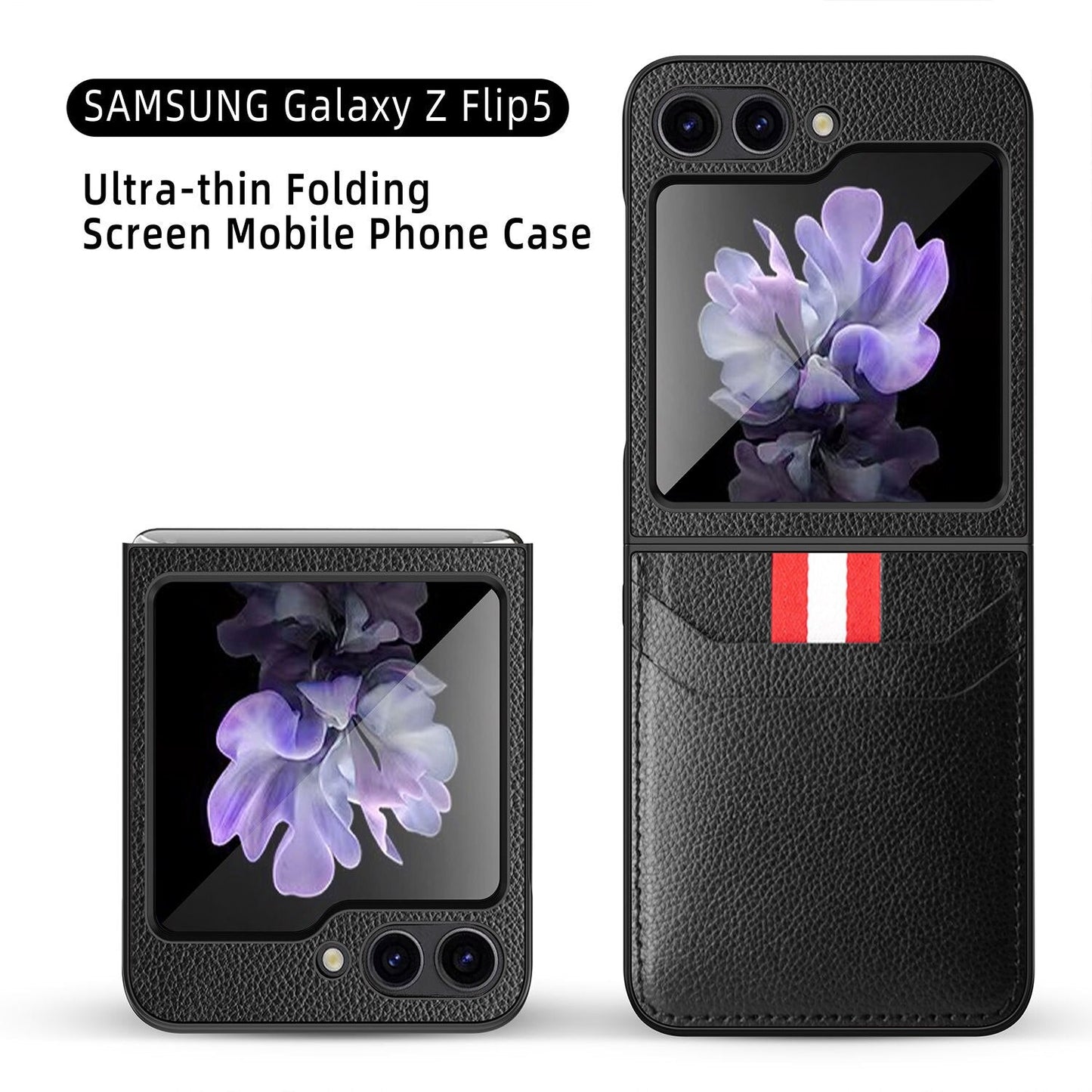 Leather Case with Card Holder for Samsung Galaxy Z Flip Series