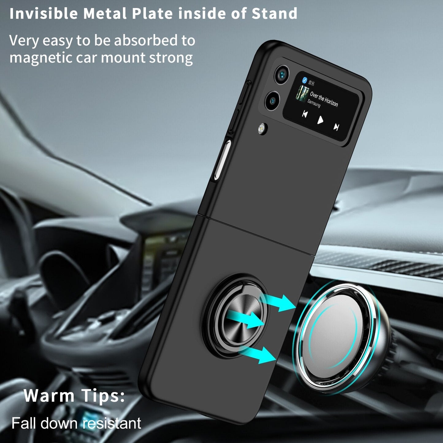 Ultra Thin Case with Magnetic Ring Bracket for Samsung Galaxy Z Flip