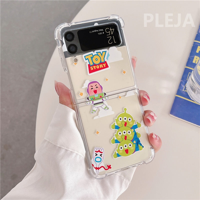 Cute Cartoon Clear Phone Case For Galaxy Z Flip Series