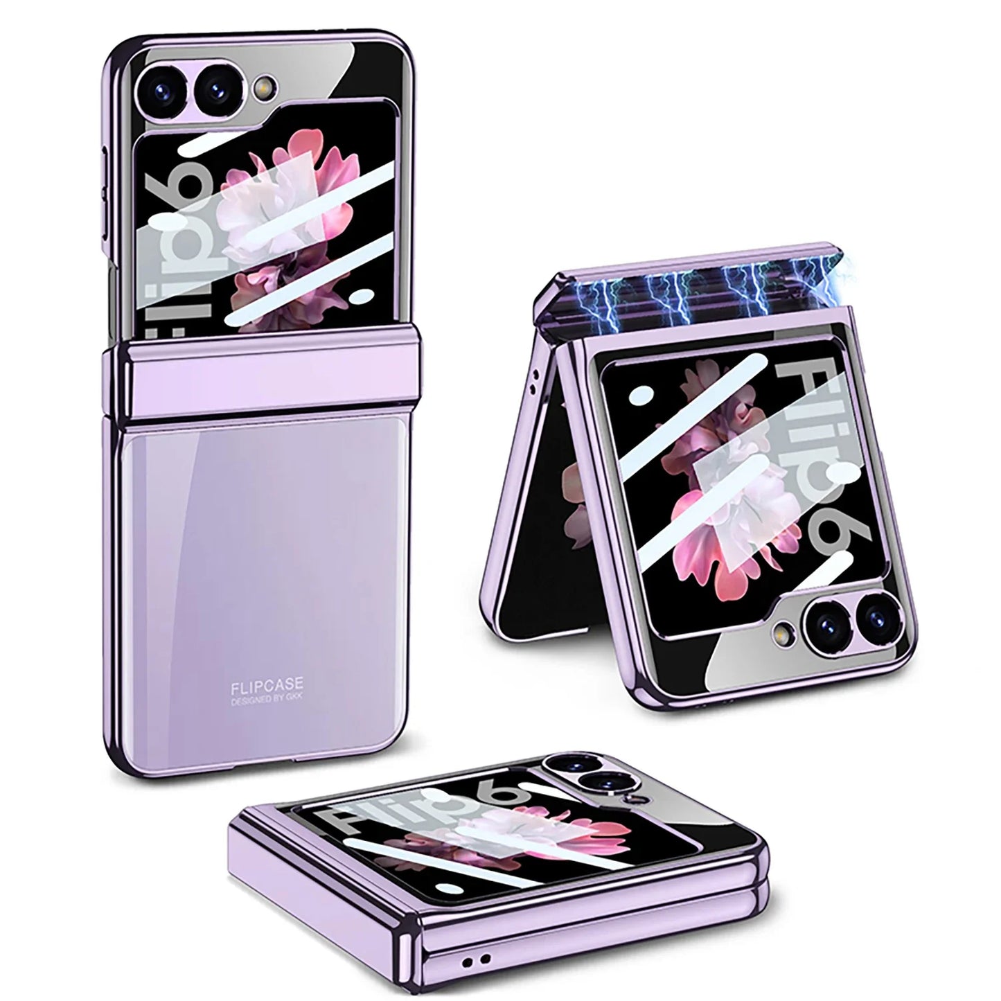 Transparent Case with Magnetic Hinge Protection for Samsung Galaxy Z Flip Series