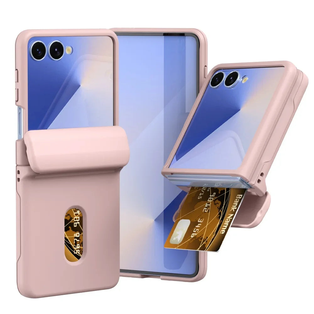 Card Slot Wallet Case with Hinge Shield