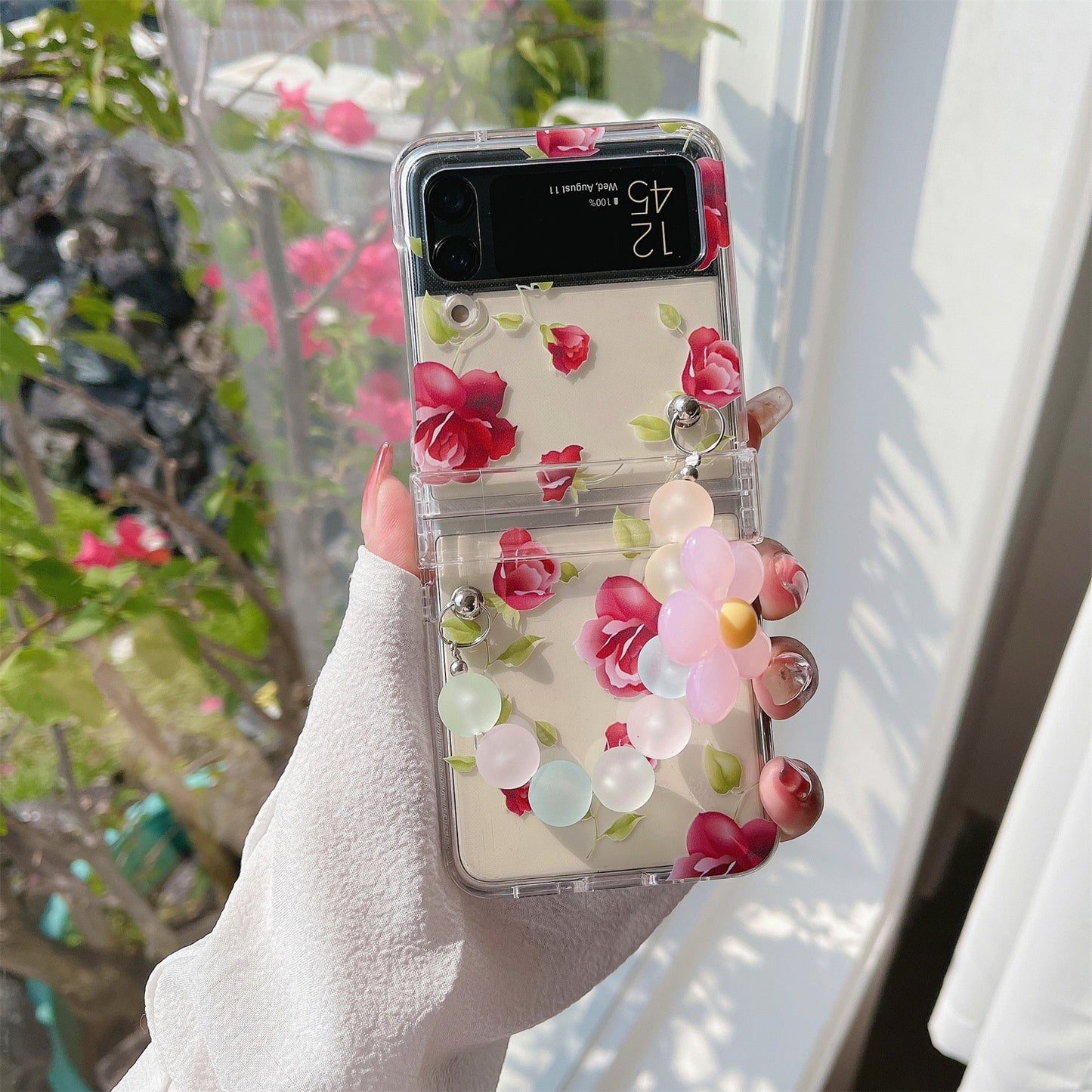 Cute Rose Flower Bracelet Case for Samsung Galaxy Z Flip Series