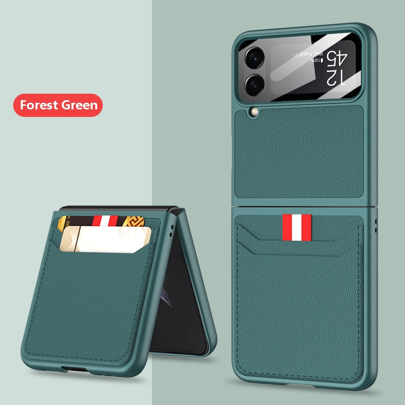 Leather Case with Card Holder For Samsung Galaxy Z Flip Series