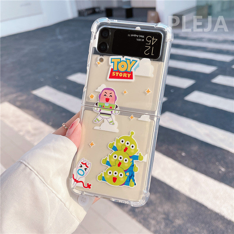 Cute Cartoon Clear Phone Case For Galaxy Z Flip Series