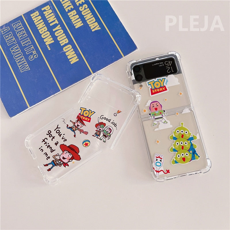 Cute Cartoon Clear Phone Case For Galaxy Z Flip Series