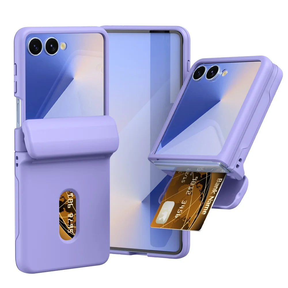 Card Slot Wallet Case with Hinge Shield
