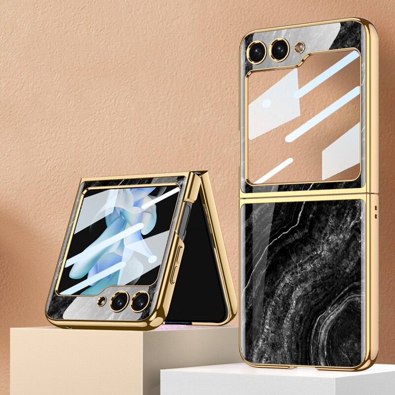 Shockproof Plating marble Cover For Samsung Galaxy Z Flip