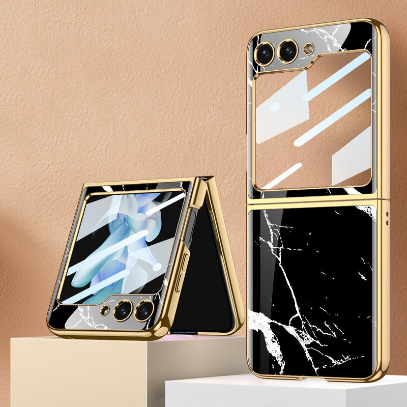 Shockproof Plating marble Cover For Samsung Galaxy Z Flip
