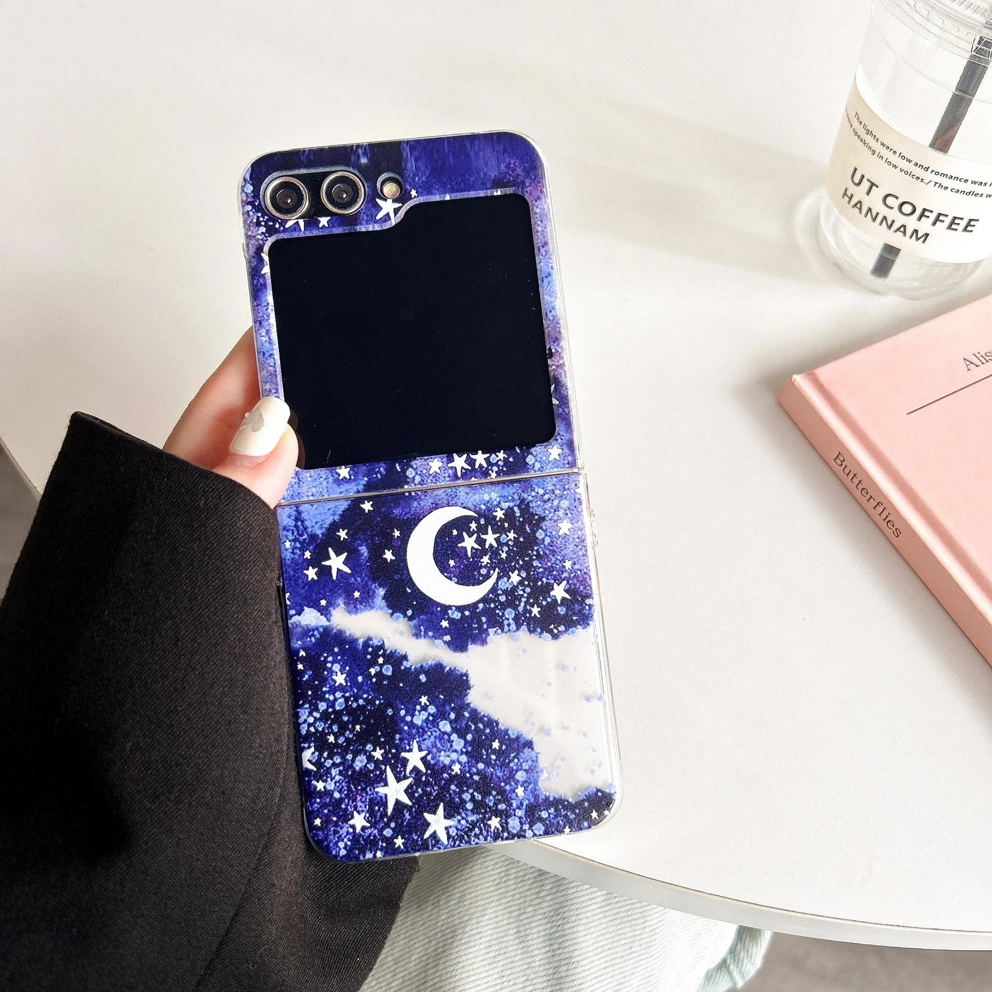Cartoon Floral Moon Star Case for Samsung Galaxy Z Flip 4/5/6/7