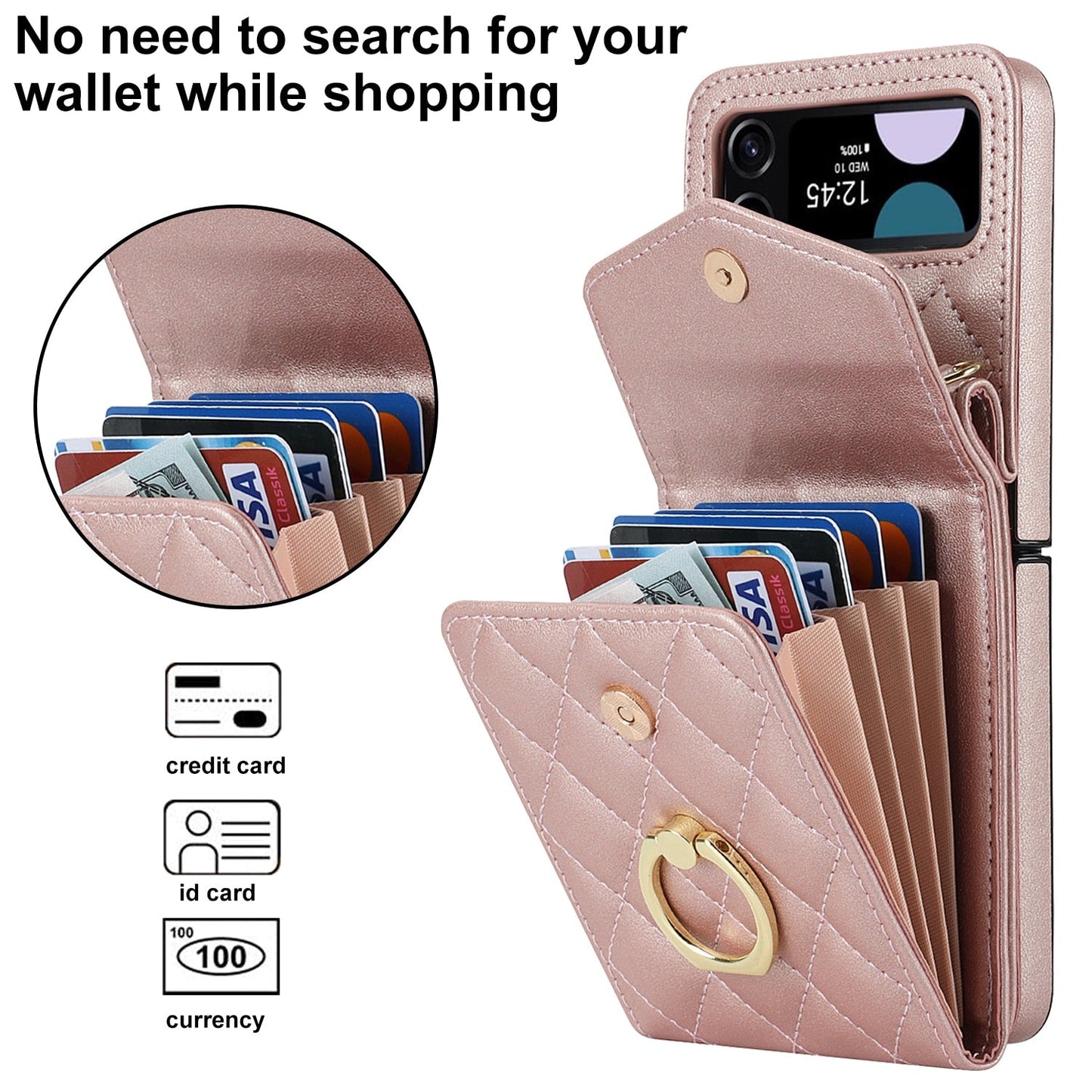 Luxury Wallet Leather Phone Case For Galaxy Z Flip Series