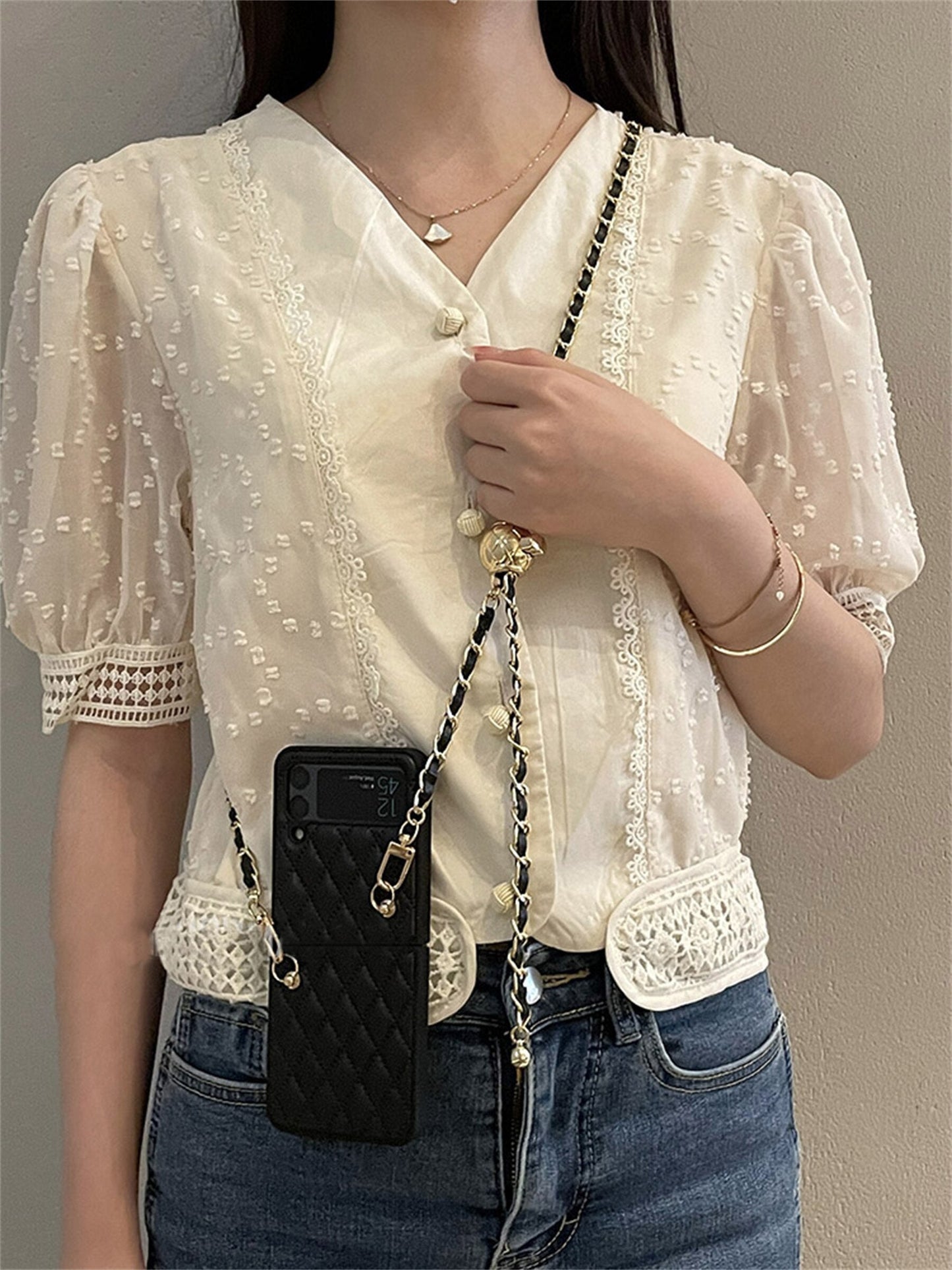 Luxury Adjustable Leather Chain Retro Rhombus Case for Samsung Galaxy Z Flip Series