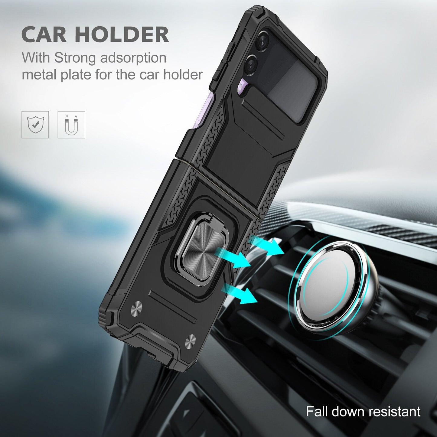 Shockproof Armor Case Stand for Samsung Galaxy Z Flip Series