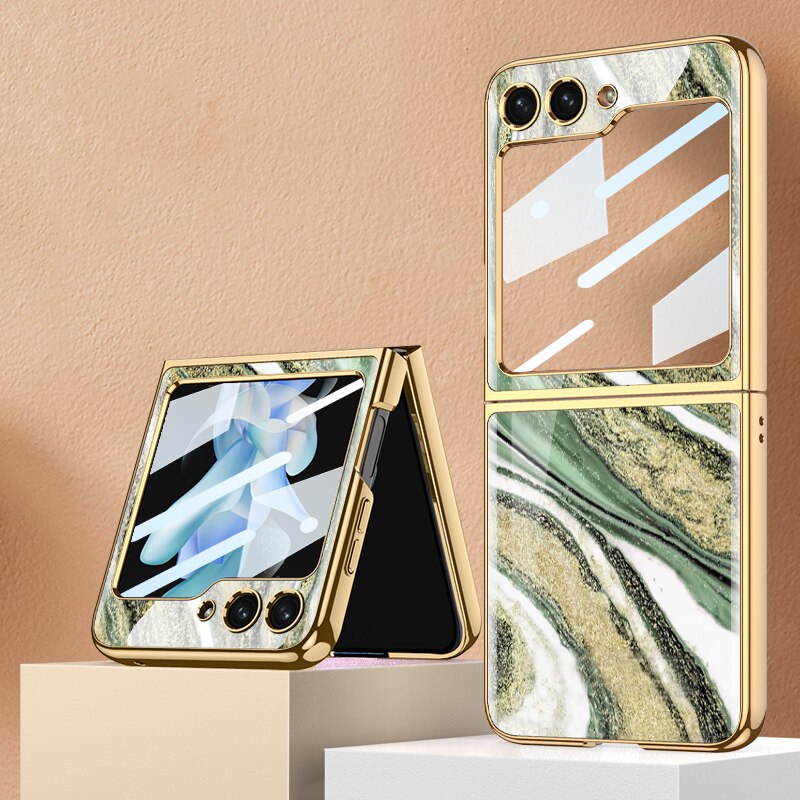 Shockproof Plating marble Cover For Samsung Galaxy Z Flip