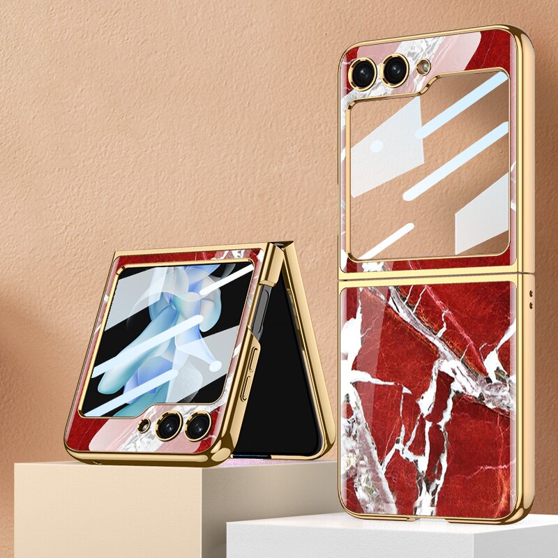 Shockproof Plating marble Cover For Samsung Galaxy Z Flip