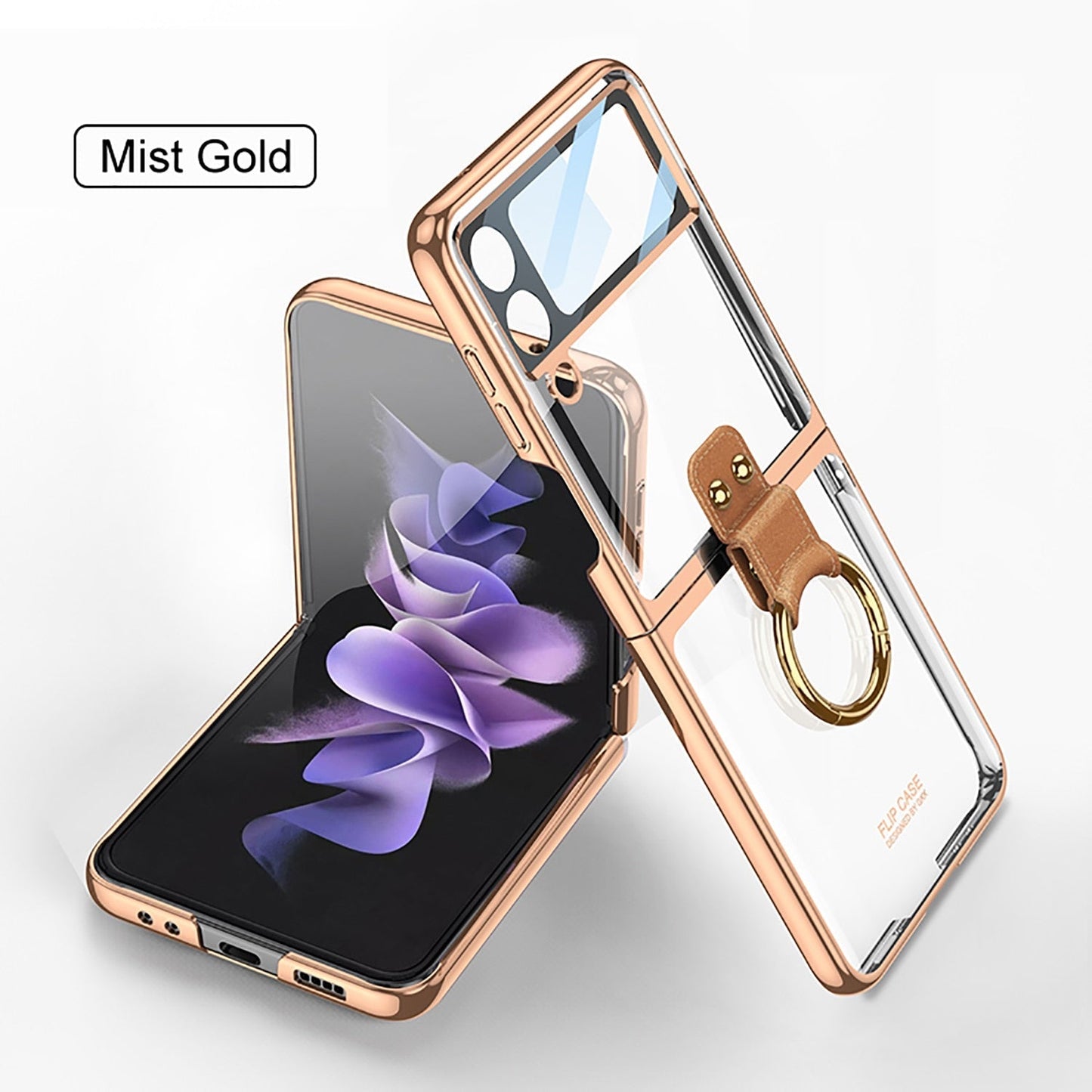 Transparent Case with Ring Holder for Samsung Galaxy Z Flip 4