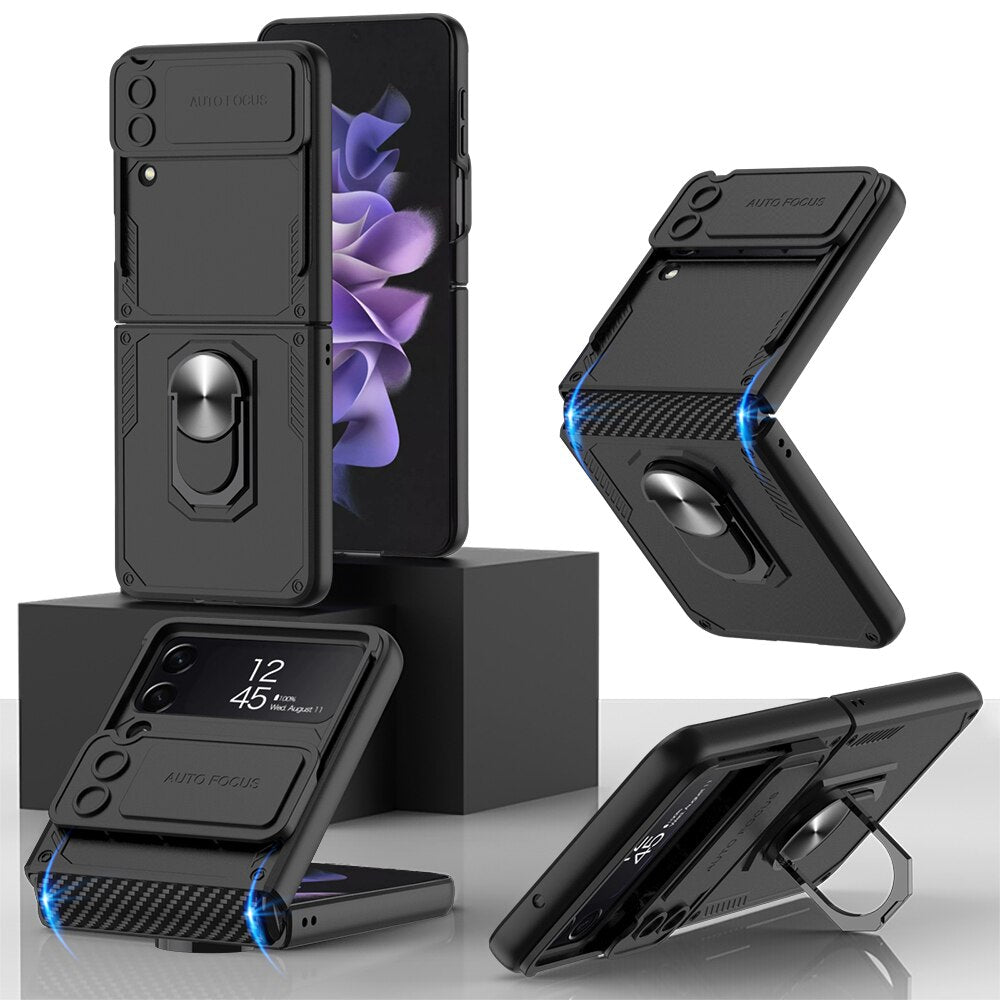Armor Case with Camera Protection & Ring Stand For Samsung Galaxy Z Flip Series