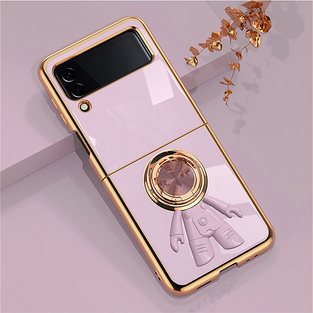 Magnetic Astronaut Holder Plating Case For Samsung Galaxy Z Flip Series