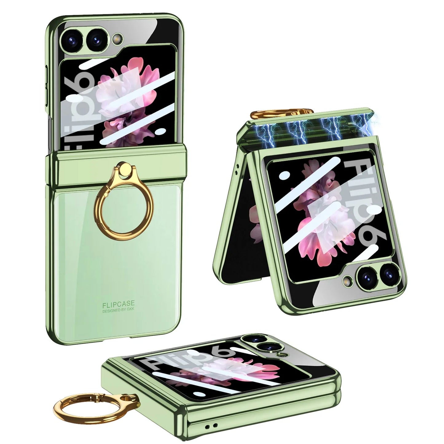 Transparent Case with Magnetic Hinge Protection & Stand for Samsung Galaxy Z Flip Series