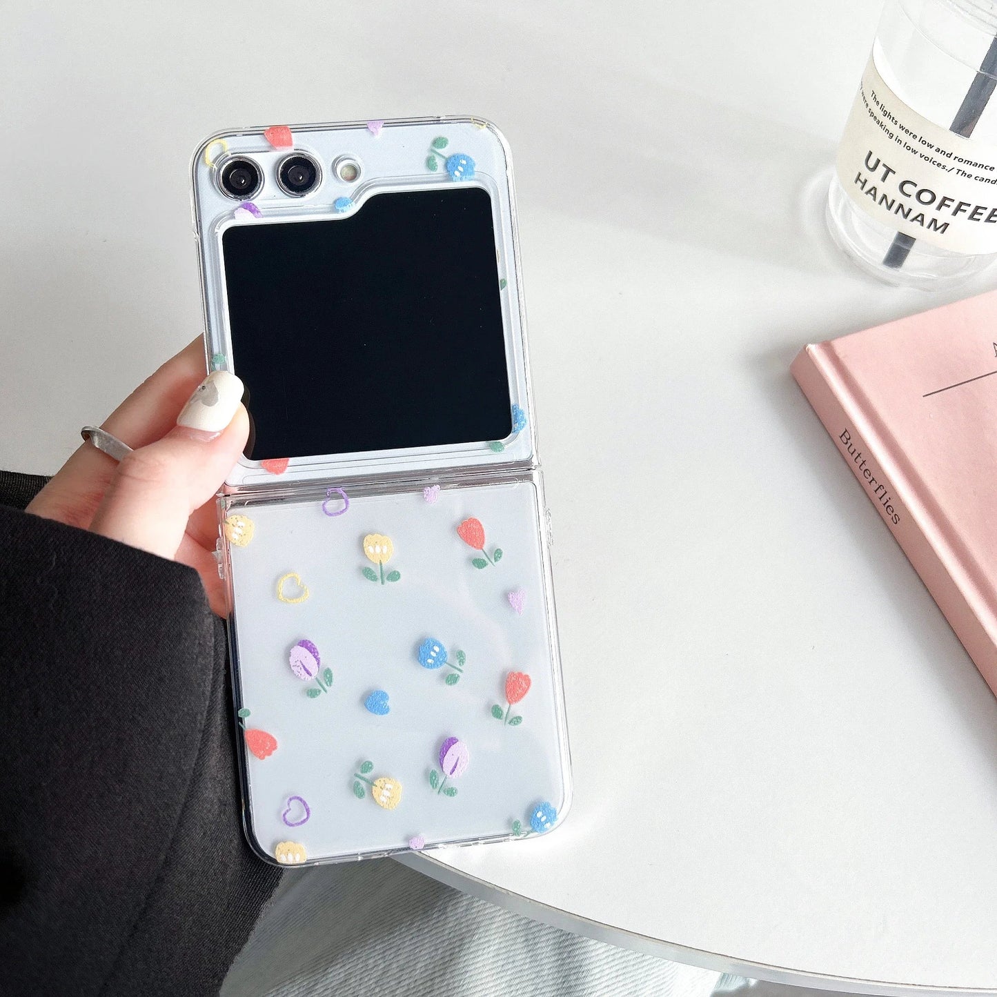 Cartoon Floral Moon Star Case for Samsung Galaxy Z Flip 4/5/6/7