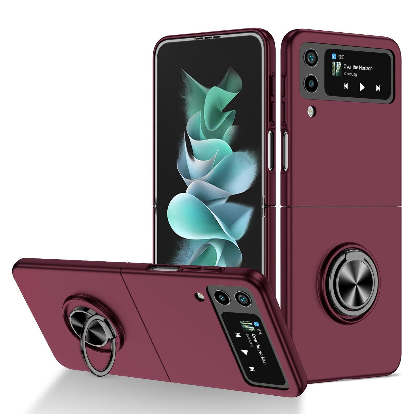 Ultra Thin Case with Magnetic Ring Bracket for Samsung Galaxy Z Flip