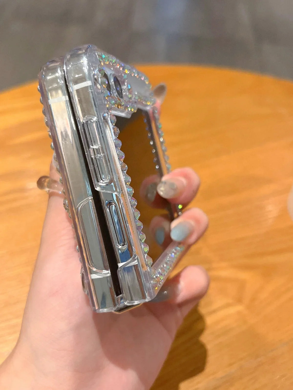 Bling Diamond Flower Bear Case for Samsung Galaxy Z Flip 4/5/6/7