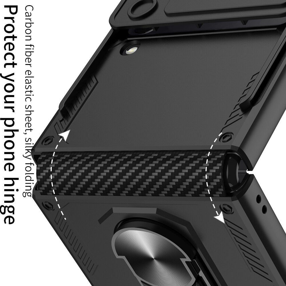 Armor Case with Camera Protection & Ring Stand For Samsung Galaxy Z Flip Series